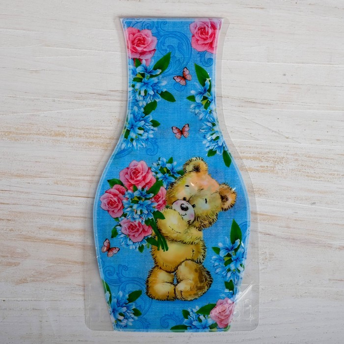 Пакет для цветов (ваза) с открыткой "Мишка"