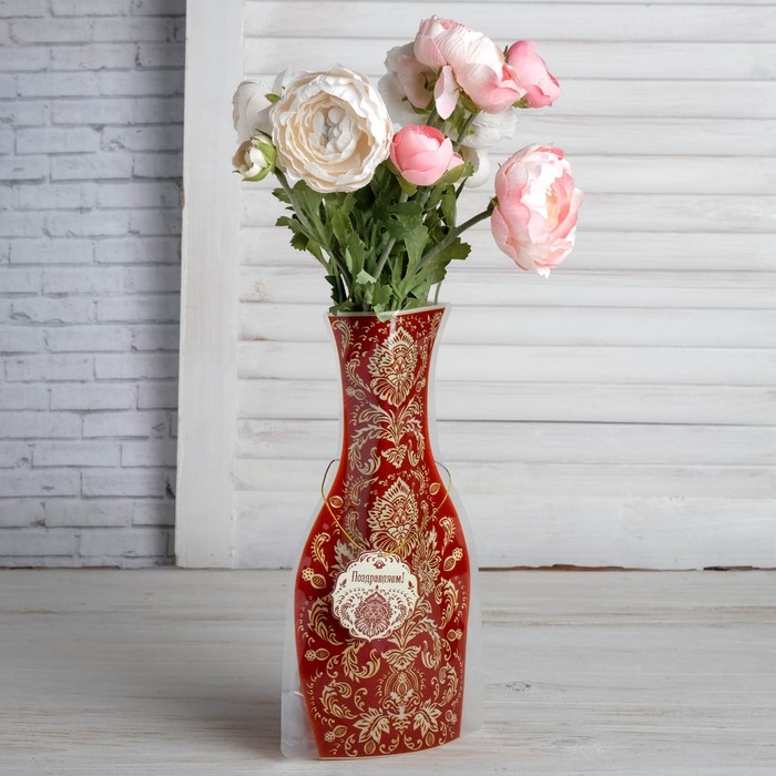 Ваза для цветов с открыткой "Орнаментальная", 14,8 х 26,8 см