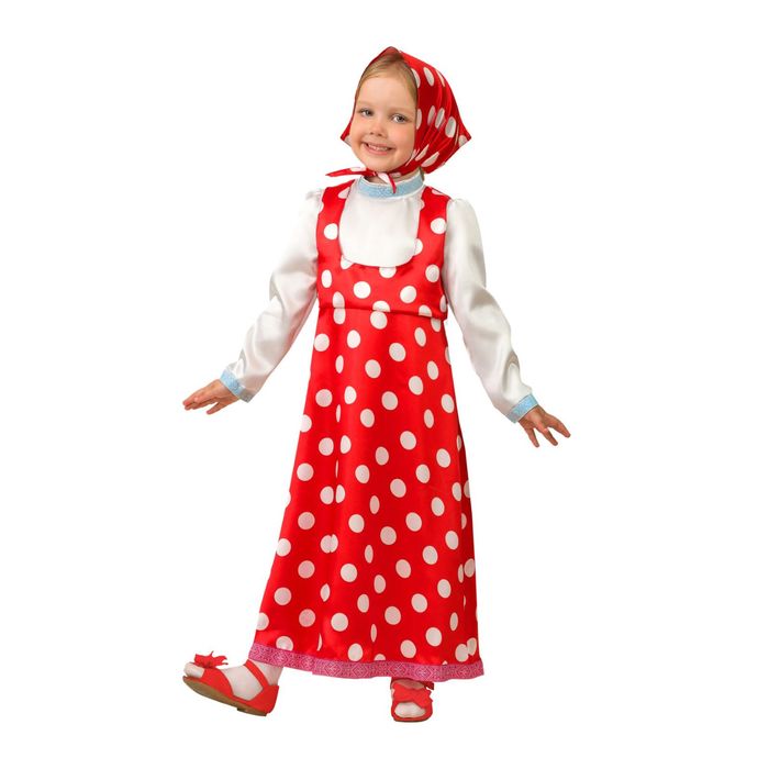 Карнавальный костюм "Маша", текстиль, р-р 26 рост 104 см, цвет красный