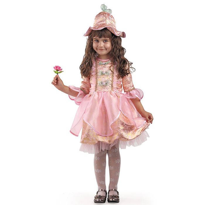 Детский карнавальный костюм "Дюймовочка", бархат, парча, р-р 36, рост 140 см