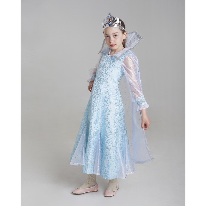 Детский карнавальный костюм "Снежная королева", парча, р-р 36, рост 140 см
