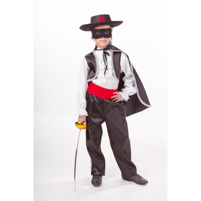 Карнавальный костюм "Зорро", текстиль, р-р 28, рост 110 см