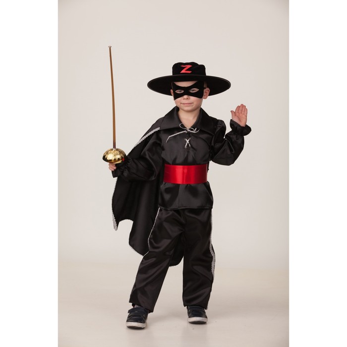 Карнавальный костюм "Зорро", текстиль, р-р 36, рост 146 см