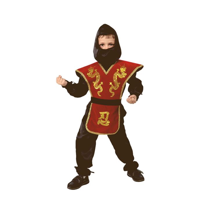 Карнавальный костюм "Ниндзя", текстиль, р-р 40, рост 158 см, цвет красный