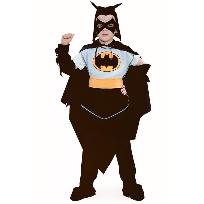 Детский карнавальный костюм "Чёрный плащ", бархат, р-р 34, рост 128 см