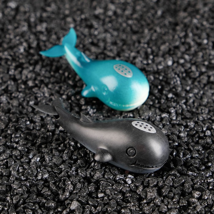 Декор для аквариума "Киты", (набор 2 шт.), каждый 7 х 2,5 х 4 см