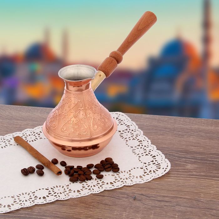 Кофеварка медная 400 мл "Восточная красавица", съёмная ручка