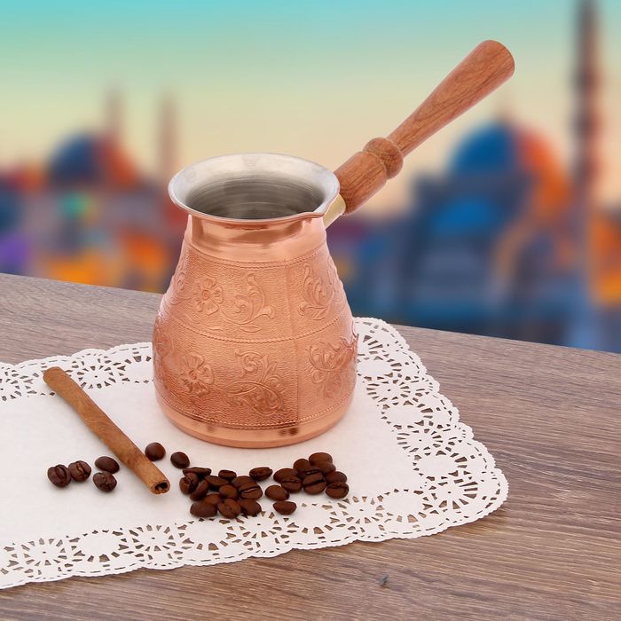 Кофеварка медная 420 мл "Утро Востока", съёмная ручка