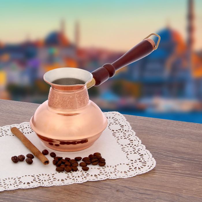 Кофеварка медная 500 мл "Славяночка", съёмная ручка