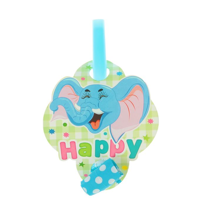 Язычок "Веселый слоник" голубой цвет (набор 6 шт)