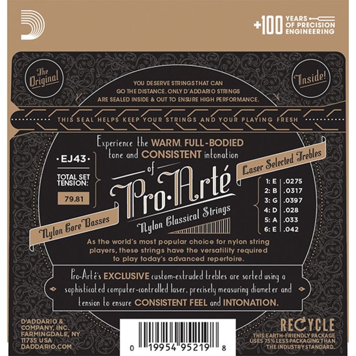 Струны для классической гитары D`Addario EJ43 PRO ARTE Light