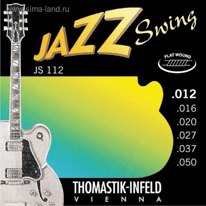 Струны для акустической гитары Thomastik JS112 Jazz Swing, Medium Light, сталь/никель,12-50 230450 струны для акустической гитары thomastik js113 jazz swing medium сталь никель 13 53
