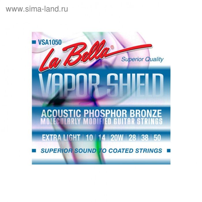 фото Струны для акустической гитары la bella vsa1050 vapor shield