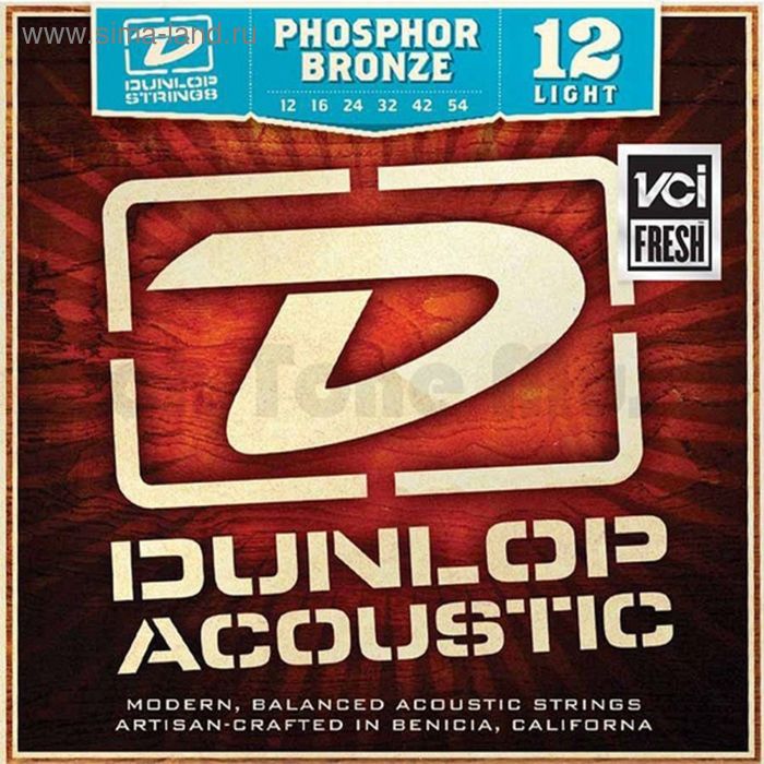 фото Струны для акустической гитары dunlop dap1254, light, 12-54