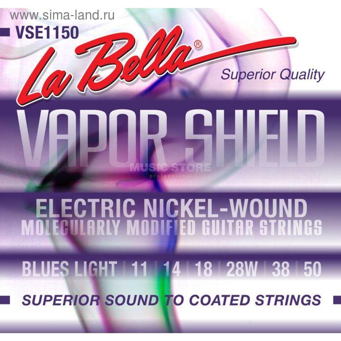 фото Струны для электрогитары la bella vse1150 vapor shield, blues light, 11-50