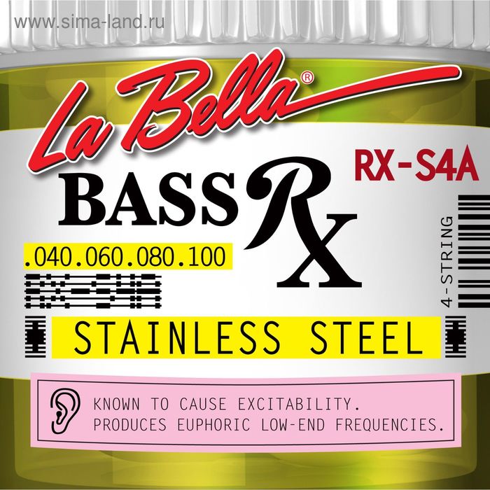 фото Струны для бас-гитары la bella rx-s4a rx – stainless 40-100