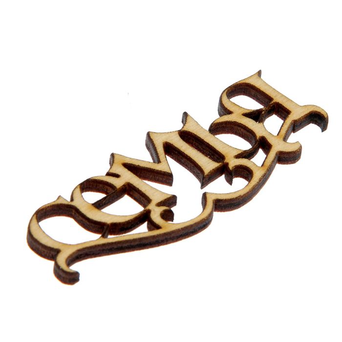 Декоративное слово для творчества из фанеры "Семья" 2,3х7х0,4см