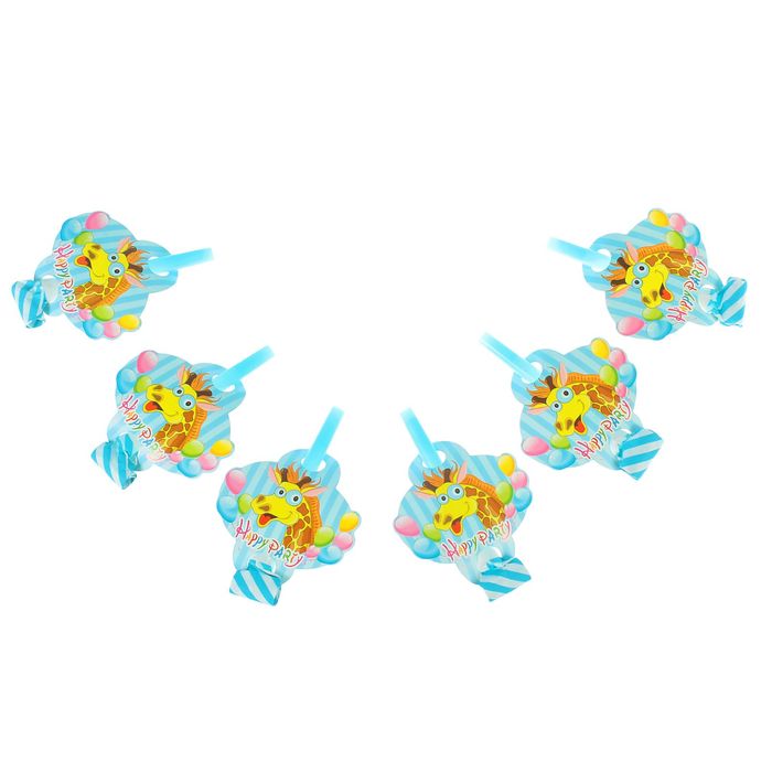 Язычок "Жирафик" голубой цвет (набор 6 шт)