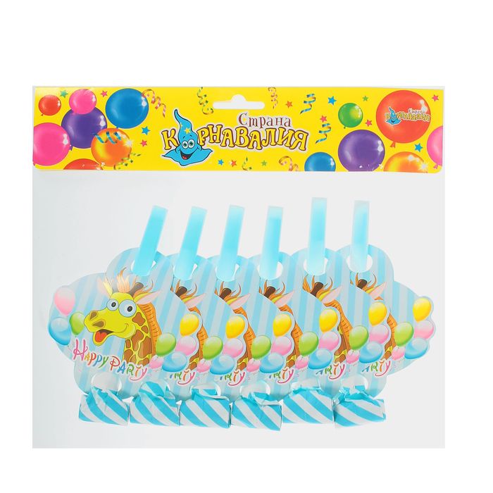 Язычок "Жирафик" голубой цвет (набор 6 шт)