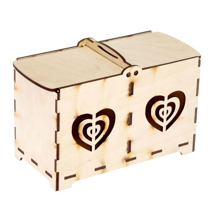 Коробочка для чая из фанеры двойная "Геометрия" 8,5х16,5х11х0,4см (ЧД-013)