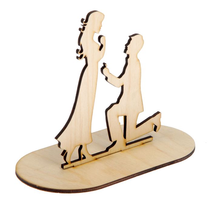 Фигурка для декора из фанеры на подставке "Романтика" 8х15х15,5х0, (ДЭК-055)