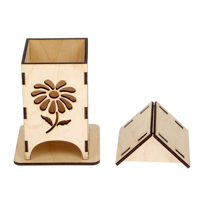 Чайный домик из фанеры "Цветок" 11х17,5х8 см (ЧД-002)