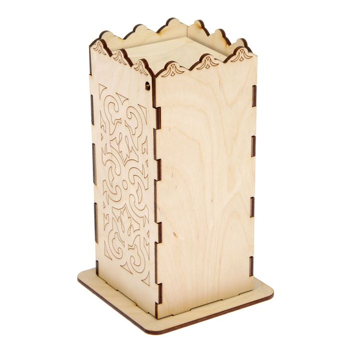 Чайный домик из фанеры "Узоры №2" 11х17,5х8 см (ЧД-011)