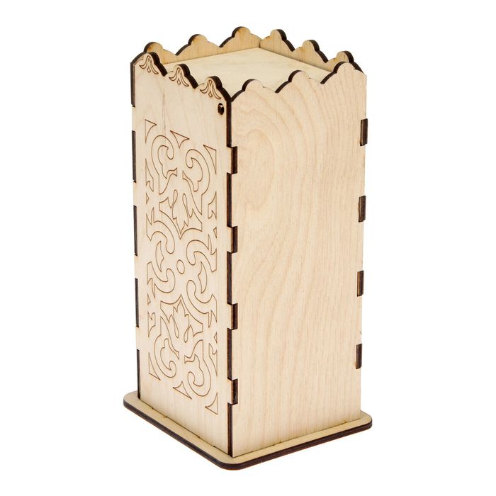 Чайный домик из фанеры "Узоры №2" 9,2х21,7х8 см (ЧД-012)