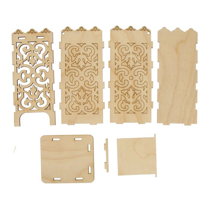 Чайный домик из фанеры "Узоры №2" 9,2х21,7х8 см (ЧД-012)