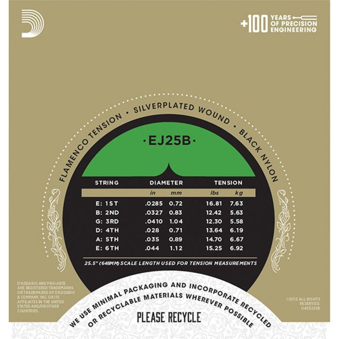 Струны для классической гитары D'Addario EJ25B Pro-Arte Composite