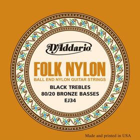 

Струны для фолк гитары D`Addario EJ34 Folk Nylon 80/20