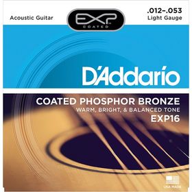 

Струны для акустической гитары D'Addario EXP16 Coated Phosphor Bronze Light, 12-53