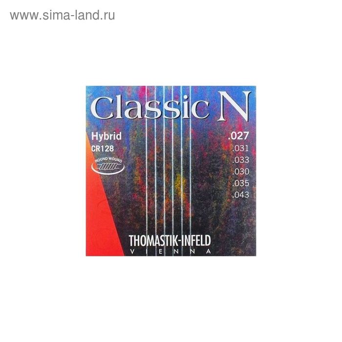 Струны для акустической гитары Thomastik CR128 Classic N 027-043 thomastik cr128 classic n комплект струн для акустической гитары нейлон посеребренная медь 027 043