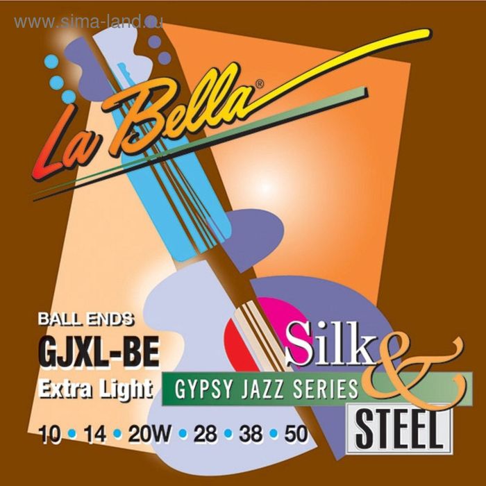 фото Струны для акустической гитары la bella gjxl-be gypsy jazz extra light, 10-50