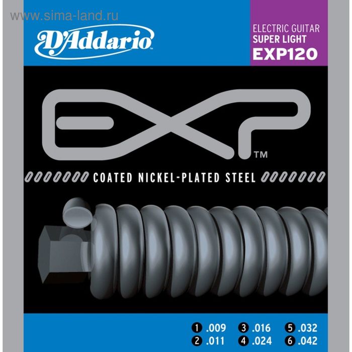

Струны для электрогитары D`Addario EXP120 COATED NICKEL Super Light 9-42