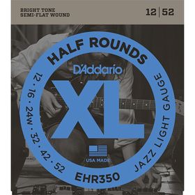 

Струны для электрогитары D'Addario EHR350 Half Round, Jazz Light, 12-52