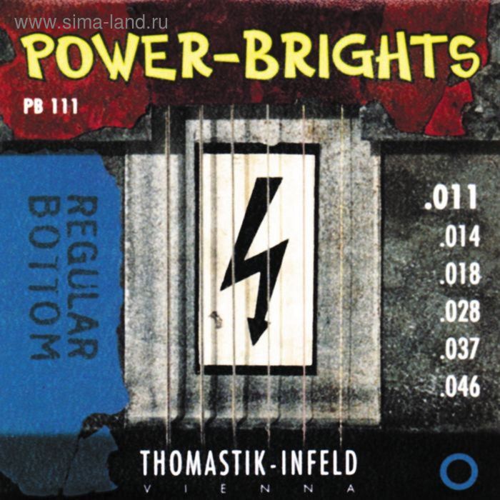 фото Струны для электрогитары thomastik pb111 power-brights regular bottom 11-46
