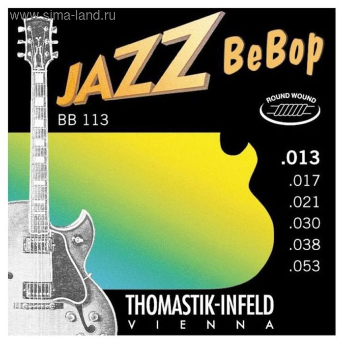 фото Струны для электрогитары thomastik bb113 jazz bebob, medium light 13-53