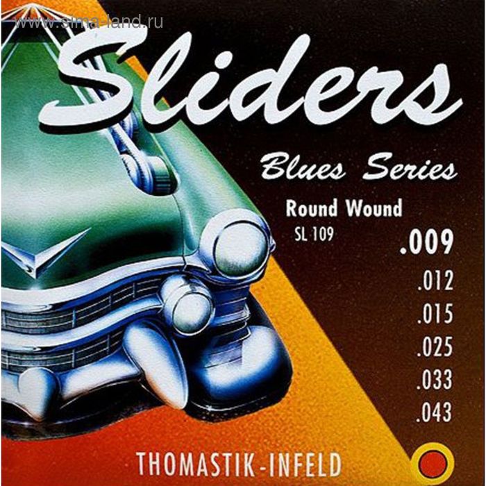 фото Струны для электрогитары thomastik sl109 blues sliders, light, 9-43