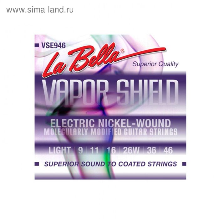 фото Струны для электрогитары la bella vse946 vapor shield, light, 9-46