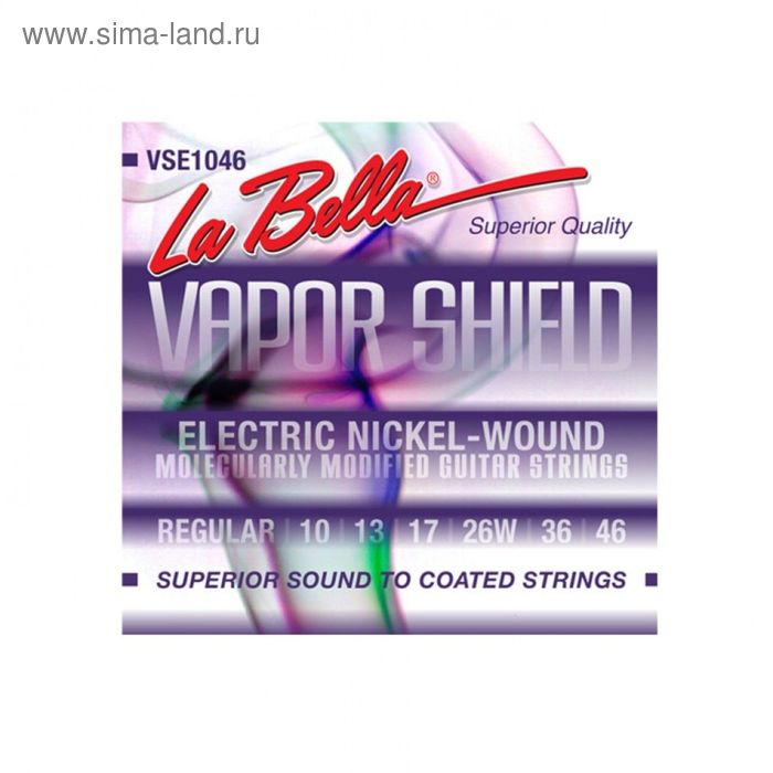 фото Струны для электрогитары la bella vse1046 vapor shield, regular, 10-46