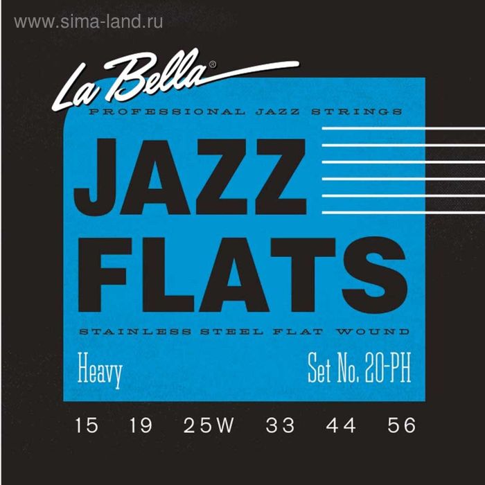 фото Струны для электрогитары la bella 20ph jazz flats, heavy 15-56