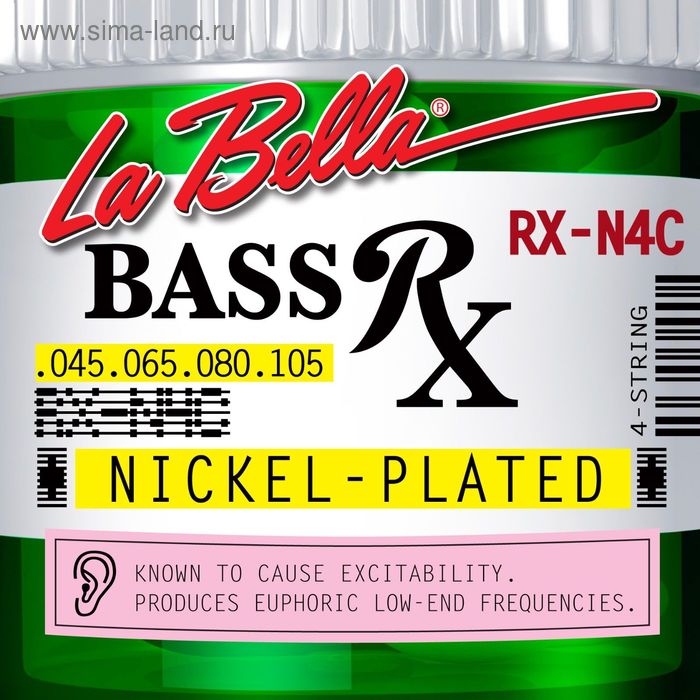 фото Струны для бас-гитары la bella rx-n4c rx – nickel 45-105