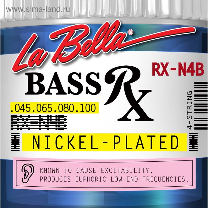 фото Струны для бас-гитары la bella rx-n4b rx – nickel 45-100