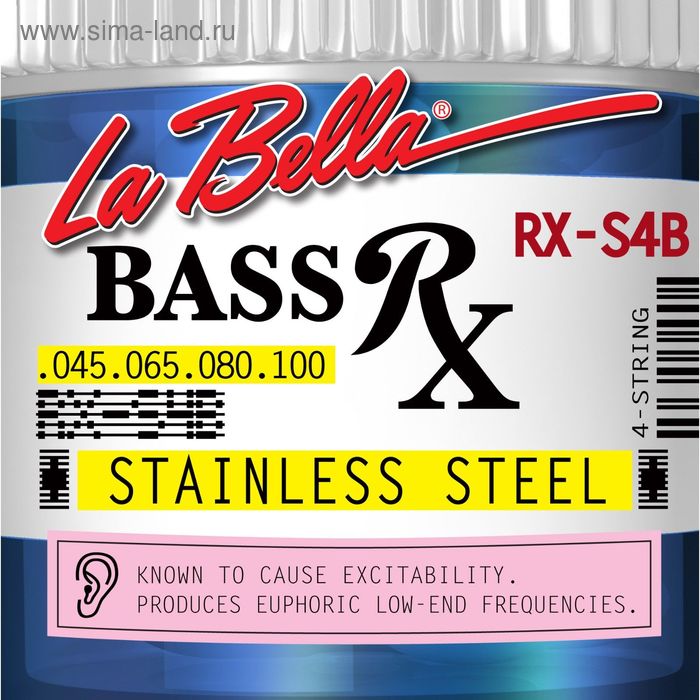 фото Струны для бас-гитары la bella rx-s4b rx – stainless 45-100