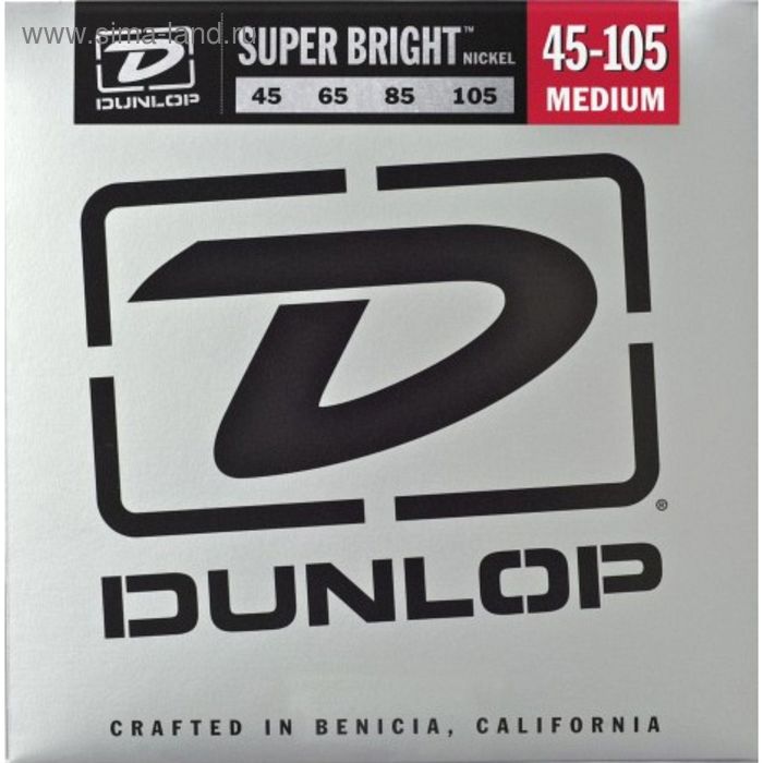 фото Струны для бас-гитары dunlop dbsbn45105 super bright, medium, 45-105