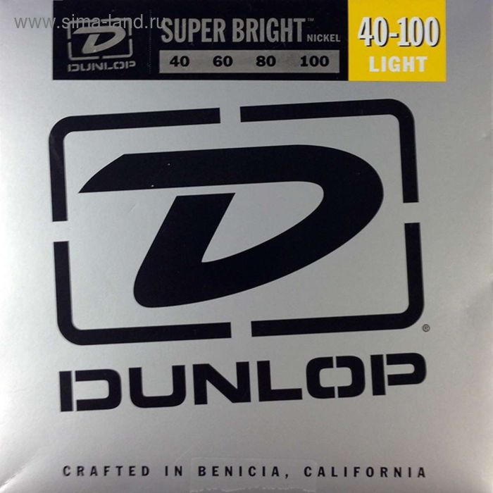 фото Струны для бас-гитары dunlop dbsbn40100 super bright, light, 40-100