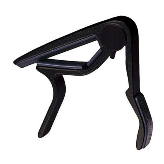 Каподастр для акустической гитары Dunlop 84FB Trigger черный, для плоского грифа