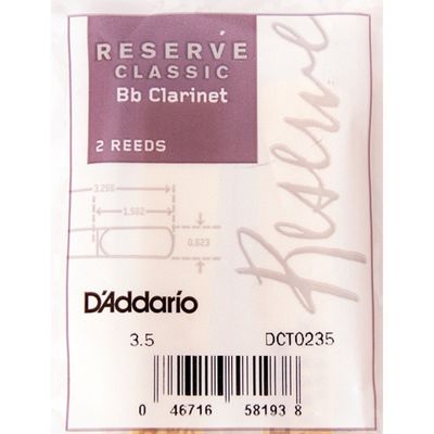 Трости для кларнета Bb Rico DCT0235 Reserve Classic, размер 3.5, 2шт.