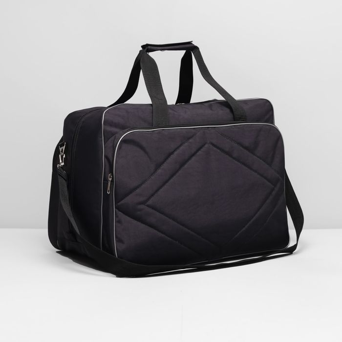 Сумка дорожная на молнии, 1 отдел, 2 наружных кармана, цвет чёрный